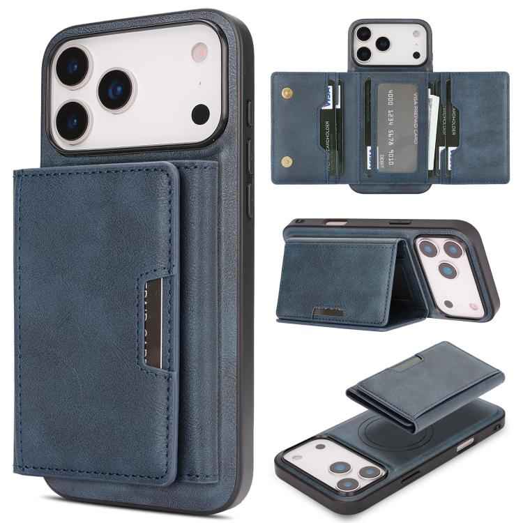 Kalebol Strong Magnetic MagSafe Tri-Fold Wallet Leather Phone Case