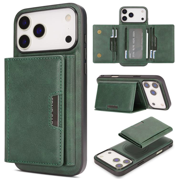 Kalebol Strong Magnetic MagSafe Tri-Fold Wallet Leather Phone Case