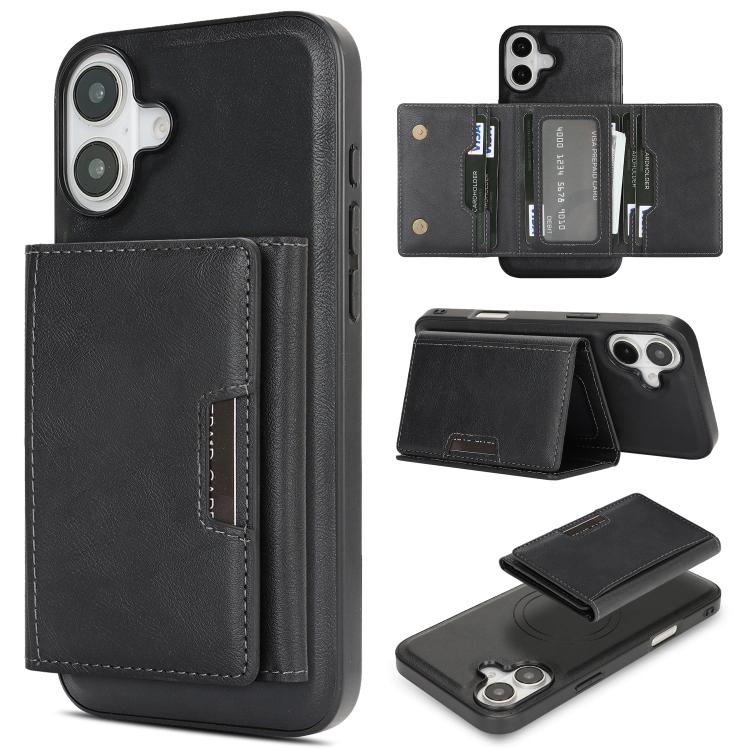 Kalebol Strong Magnetic MagSafe Tri-Fold Wallet Leather Phone Case