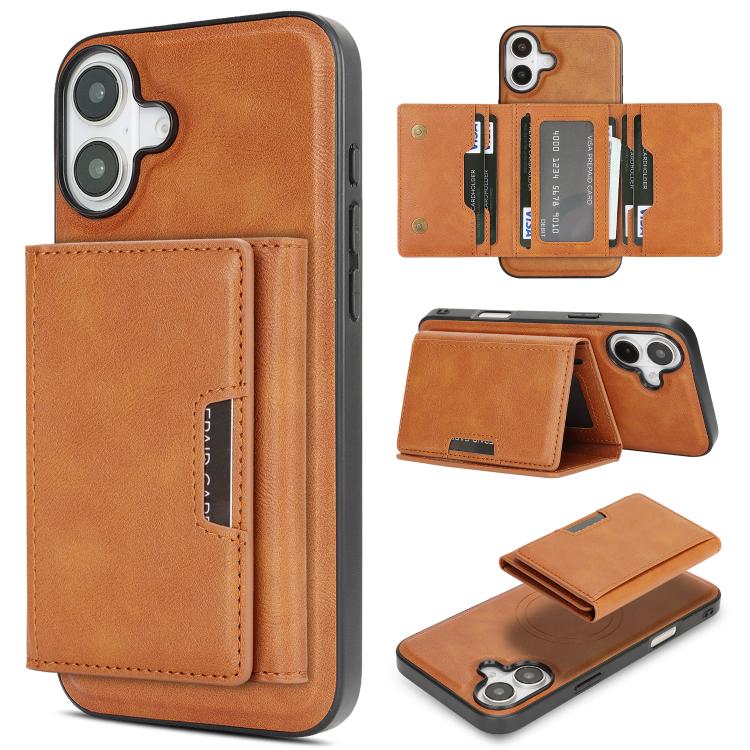 Kalebol Strong Magnetic MagSafe Tri-Fold Wallet Leather Phone Case