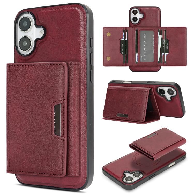 Kalebol Strong Magnetic MagSafe Tri-Fold Wallet Leather Phone Case