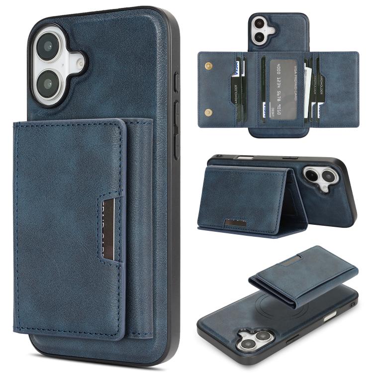 Kalebol Strong Magnetic MagSafe Tri-Fold Wallet Leather Phone Case