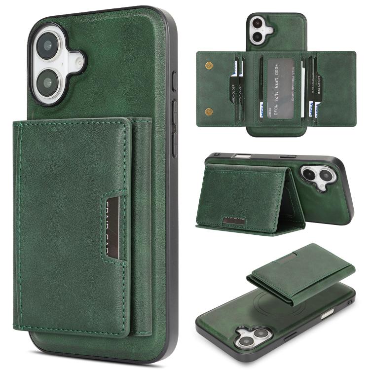Kalebol Strong Magnetic MagSafe Tri-Fold Wallet Leather Phone Case