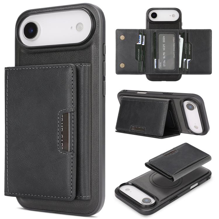 Kalebol Strong Magnetic MagSafe Tri-Fold Wallet Leather Phone Case