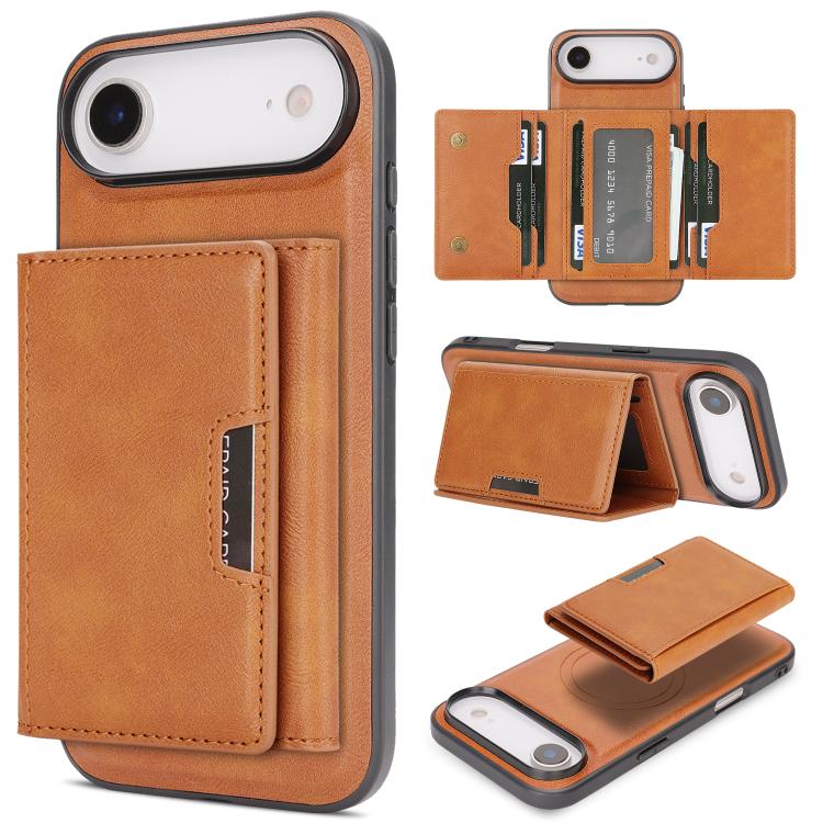 Kalebol Strong Magnetic MagSafe Tri-Fold Wallet Leather Phone Case