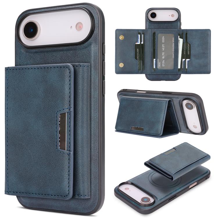 Kalebol Strong Magnetic MagSafe Tri-Fold Wallet Leather Phone Case