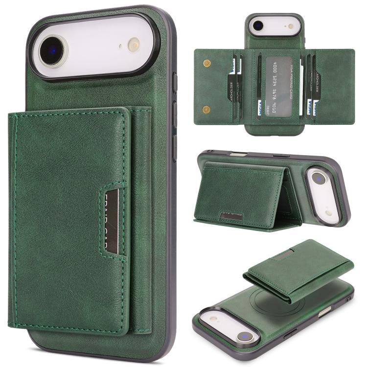 Kalebol Strong Magnetic MagSafe Tri-Fold Wallet Leather Phone Case