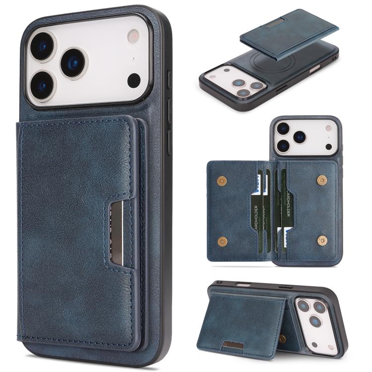 Kalebol Strong MagSafe Magnetic Two-Fold Card Bag Leather Phone Case