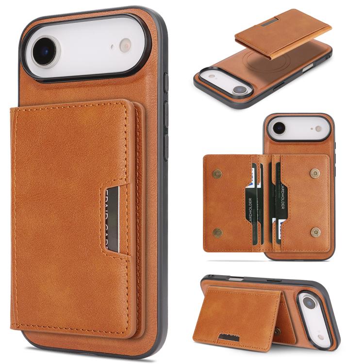 Kalebol Strong MagSafe Magnetic Two-Fold Card Bag Leather Phone Case