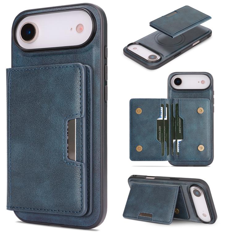 Kalebol Strong MagSafe Magnetic Two-Fold Card Bag Leather Phone Case