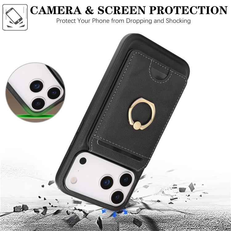 Kalebol Strong MagSafe Ring Magnetic Card Bag Holder Leather Phone Case