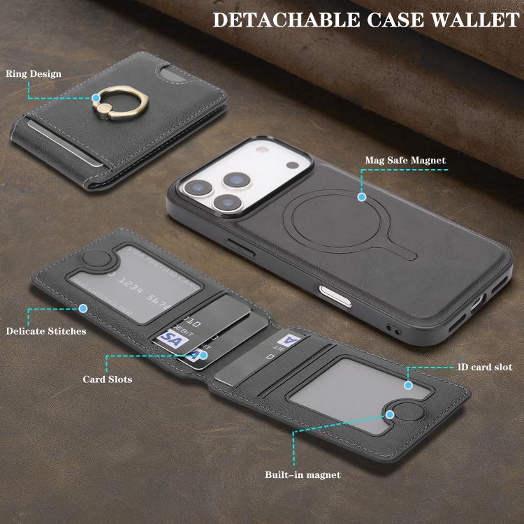 Kalebol MagSafe Leather Phone Case with Strong Magnetic Card Bag Holder