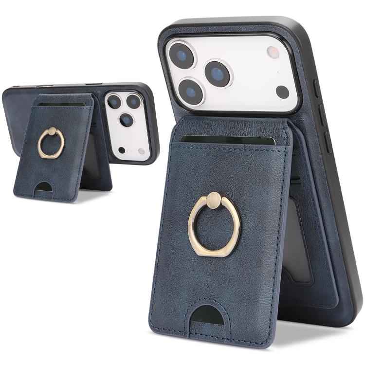 Kalebol Strong MagSafe Ring Magnetic Card Bag Holder Leather Phone Case