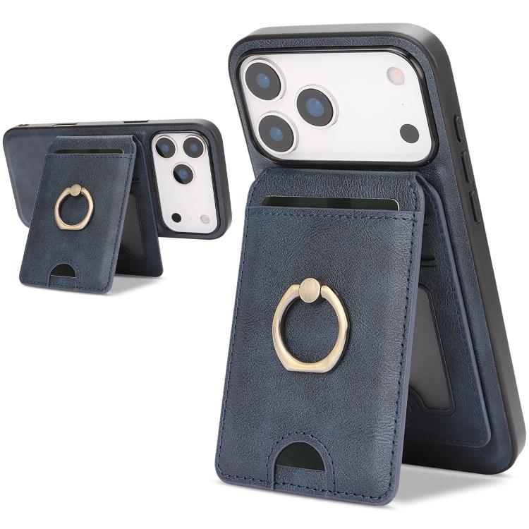 Kalebol Strong MagSafe Ring Magnetic Card Bag Holder Leather Phone Case
