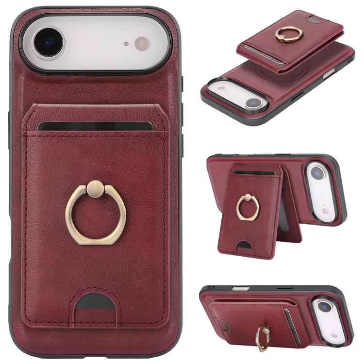 Kalebol MagSafe Leather Phone Case with Strong Magnetic Card Bag Holder