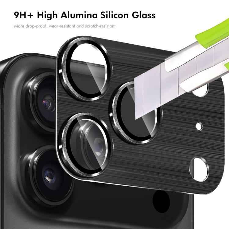ENKAY Anti-reflection Camera Lens Brushed Aluminium Alloy Tempered Glass Film