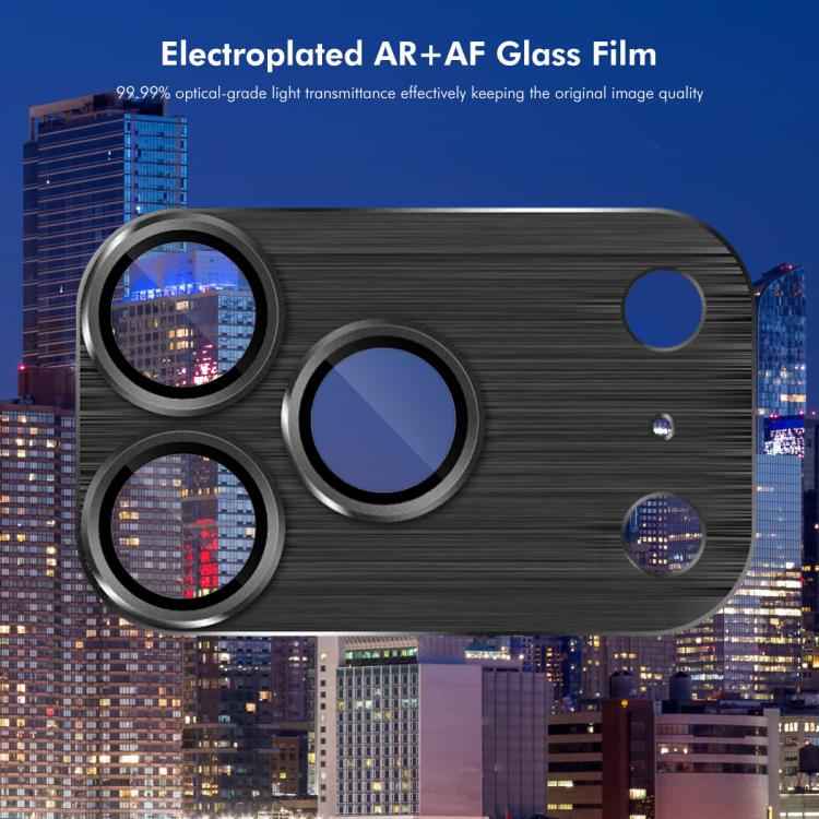 ENKAY Anti-reflection Camera Lens Brushed Aluminium Alloy Tempered Glass Film