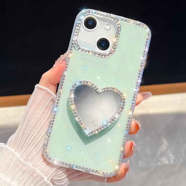 Diamond Glitter Mirror Heart Holder Phone Case