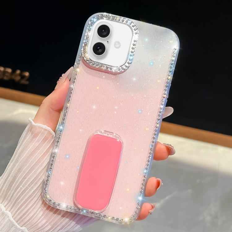 Rhinestone Glitter TPU 4-corners Anti-fall Phone Case with Holder