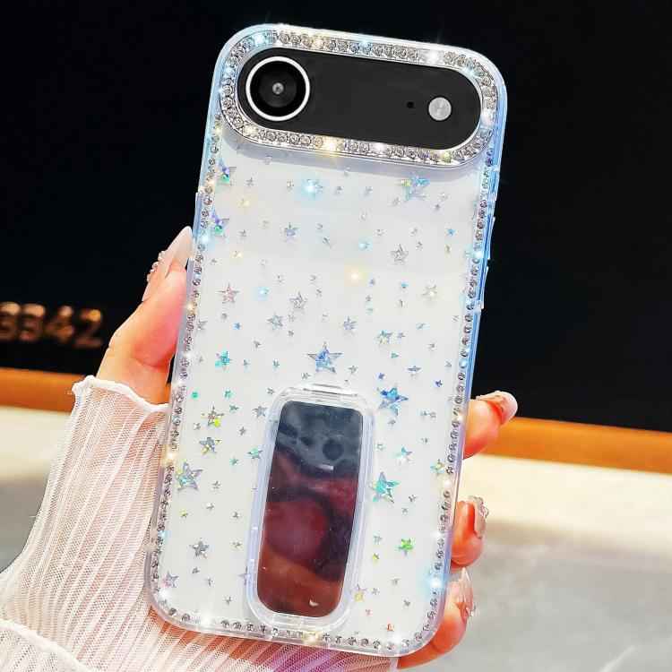 Rhinestone Glitter TPU 4-corners Anti-fall Phone Case with Holder