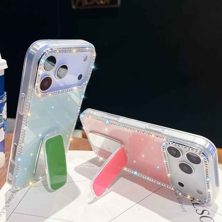 Rhinestone Glitter TPU 4-corners Anti-fall Phone Case with Holder