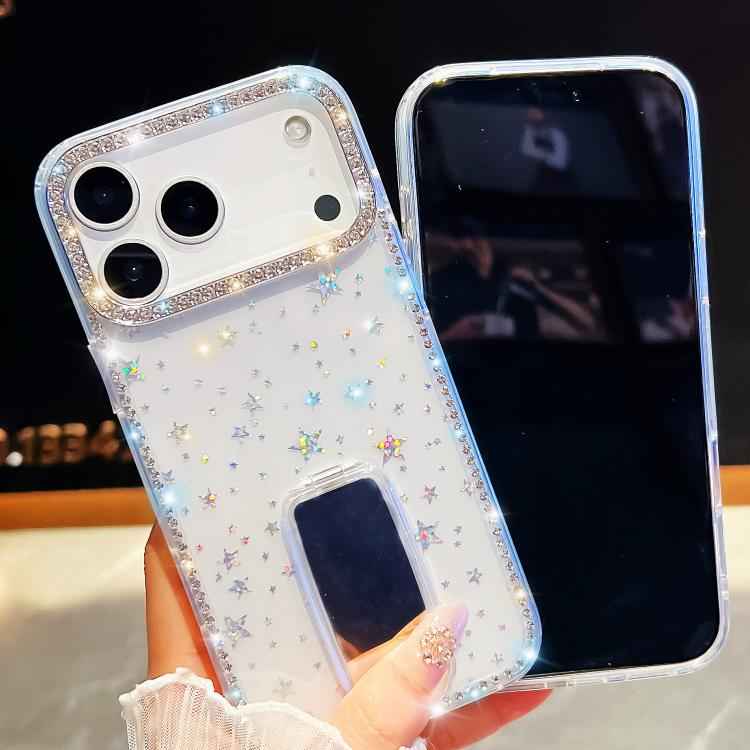Rhinestone Glitter TPU 4-corners Anti-fall Phone Case with Holder