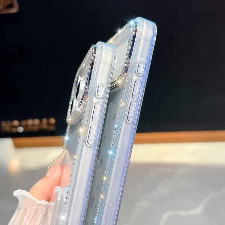 Rhinestone Glitter TPU 4-corners Anti-fall Phone Case with Holder