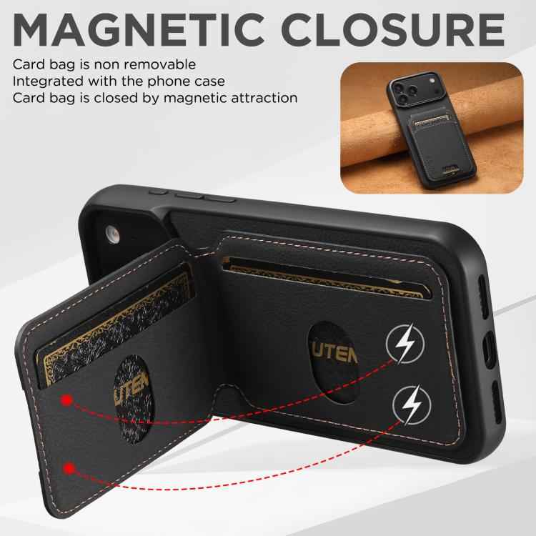 Suteni H02 Litchi Leather Card Wallet Stand Back Phone Case