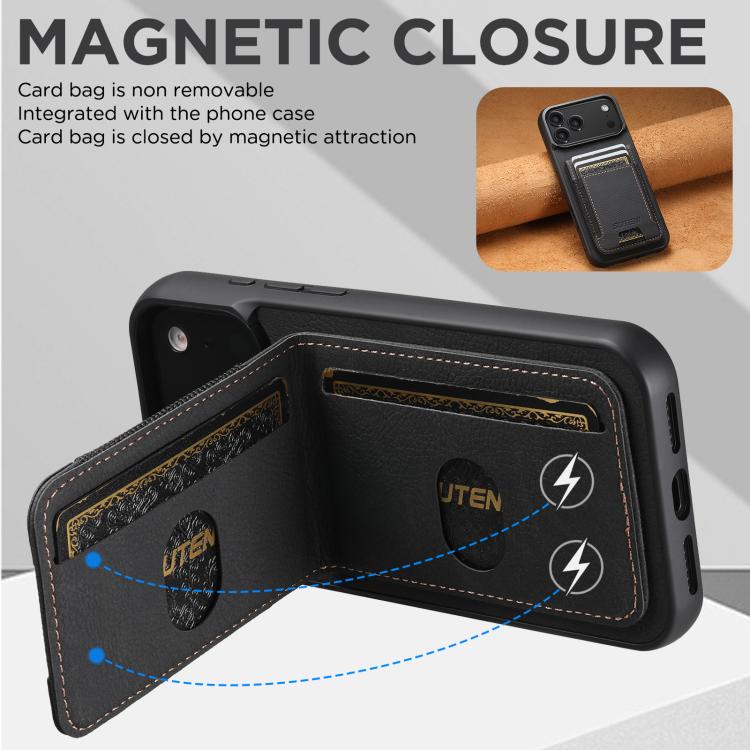 Suteni H03 Litchi Leather Phone Case Card Bag Stand Back for Phones