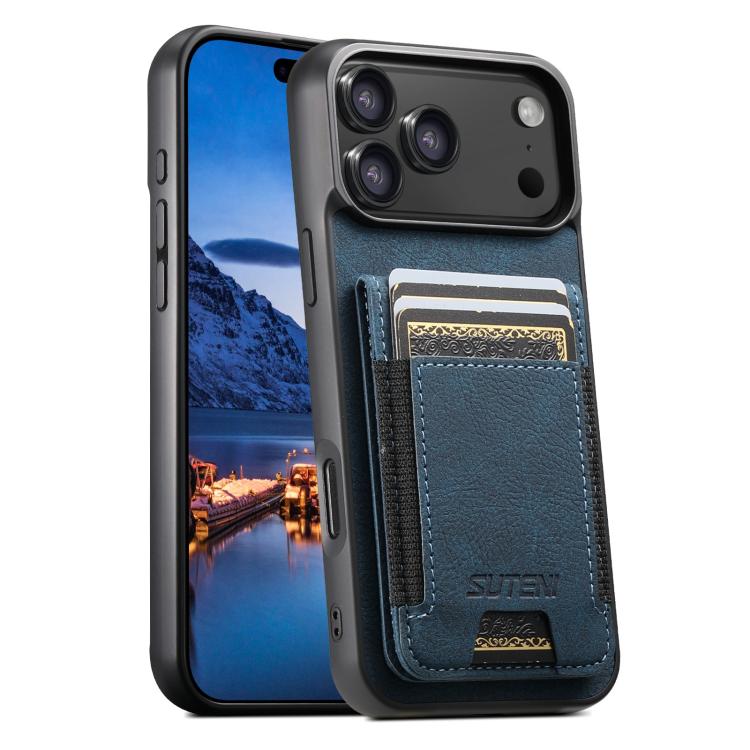 Suteni H03 Litchi Leather Phone Case Card Bag Stand Back for Phones