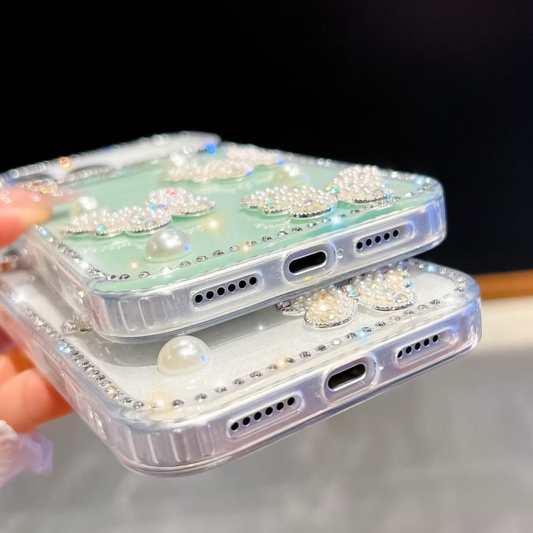 Diamond Glitter Pearl Butterfly Four-Corner Shockproof Phone Case