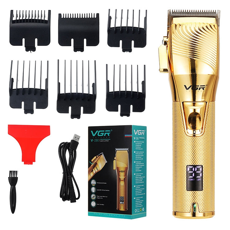 VGR V-280 10W USB Metal Electric Hair Clipper with LED Digital Display