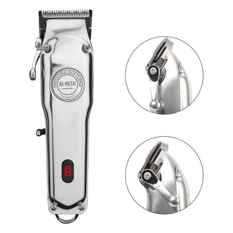 Retro Oil Head Electric Pusher Strong Power Electric Fader LCD Digital Display Rechargeable Hair Clipper, EU Plug, US Plug