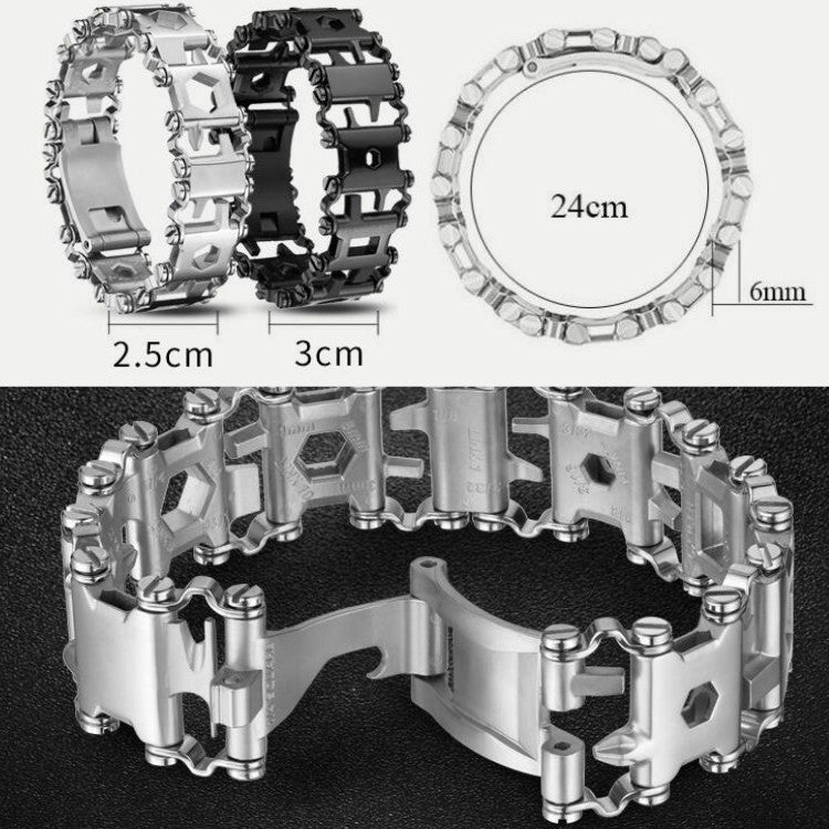 Pulsera multifuncional de acero inoxidable para supervivencia para hombre.