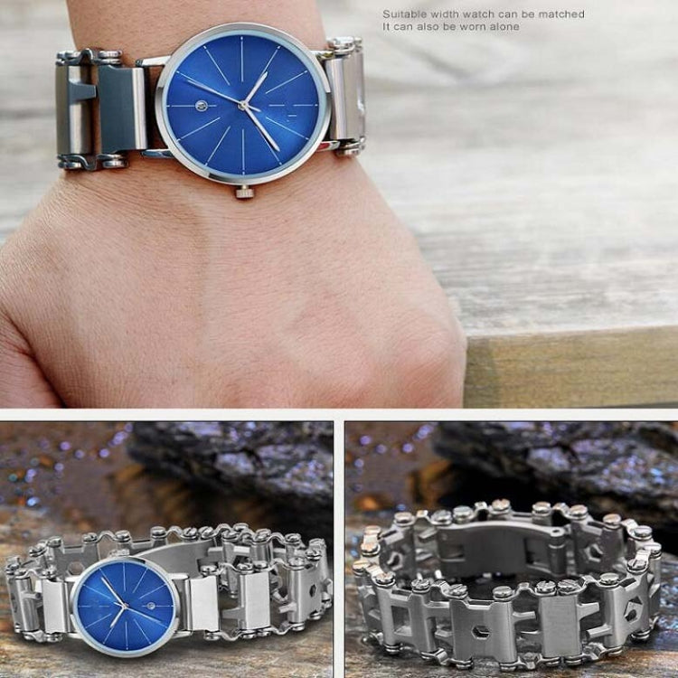 Pulsera multifuncional de acero inoxidable para supervivencia para hombre.