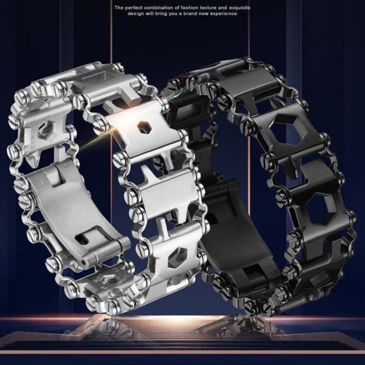 Pulsera multifuncional de acero inoxidable para supervivencia para hombre.