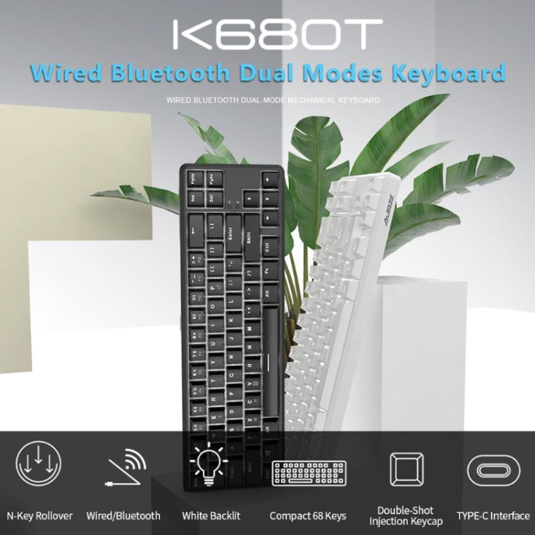 Ajazz K680T Mini USB Wired Dual-mode Charging 68-keys Laptop Bluetooth Mechanical Keyboard - LYDARZ