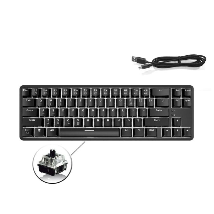 Ajazz K680T Mini USB Wired Dual-mode Charging 68-keys Laptop Bluetooth Mechanical Keyboard - LYDARZ