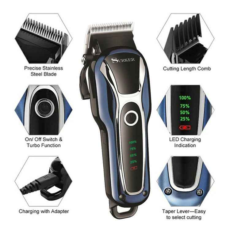 Surker SK-803 High-power LCD Hair Clipper Plug-in Dual-use Electric Clippers