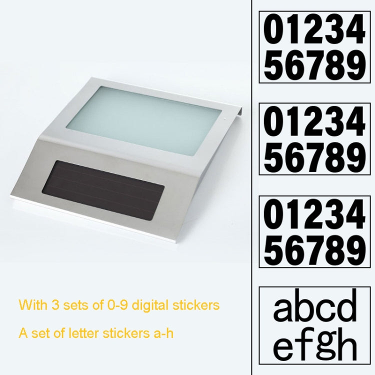 2 LEDs Outdoor Waterproof Solar Stainless Steel Wall Mounted House Number Light - LYDARZ