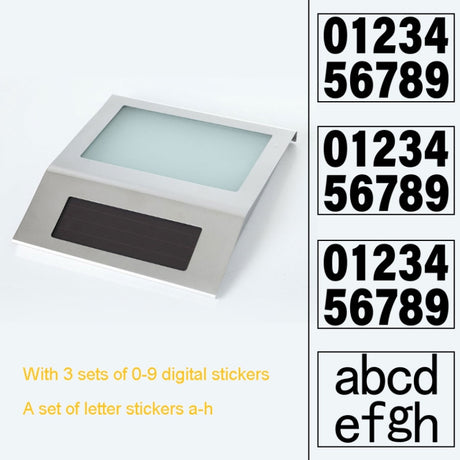 2 LEDs Outdoor Waterproof Solar Stainless Steel Wall Mounted House Number Light - LYDARZ