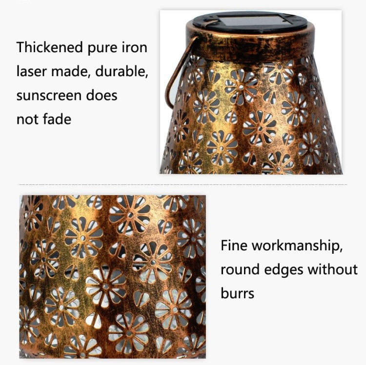 Outdoor Solar Wrought Iron Lantern Garden Decoration Light LED Pendant Lamp - LYDARZ