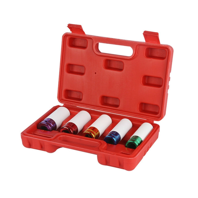 5 In 1 15/17/19/21/22mm Socket Set Tire Change Wrench Head Wheel Protection Sleeve - LYDARZ