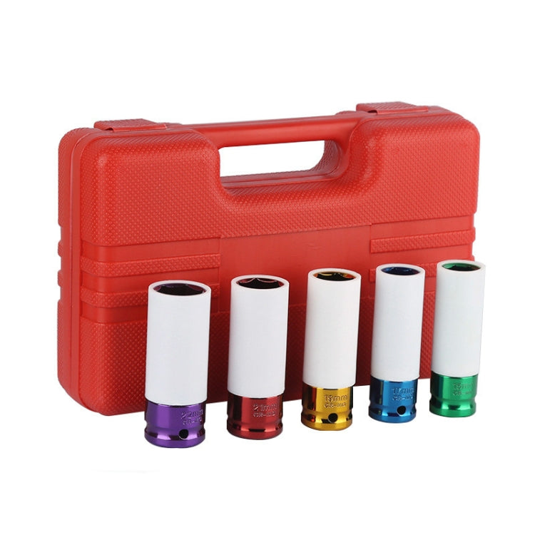 5 In 1 15/17/19/21/22mm Socket Set Tire Change Wrench Head Wheel Protection Sleeve - LYDARZ