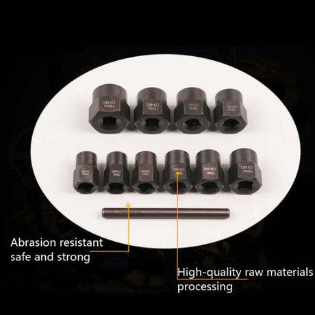 11 In 1 Damaged Nut Removal Tool Anti-Corrosion Sliding Thread Nut Extractor, 11 In 1 - LYDARZ