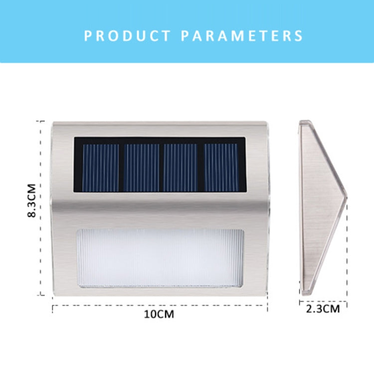 Lámpara solar de pared para escaleras de acero inoxidable (2 unidades) - 3 LED para valla de jardín exterior
