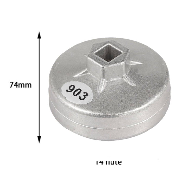 Llave de filtro de aceite de 74 mm para BMW, Audi y Benz - Herramienta extractora de dados de aluminio de 14 estrías