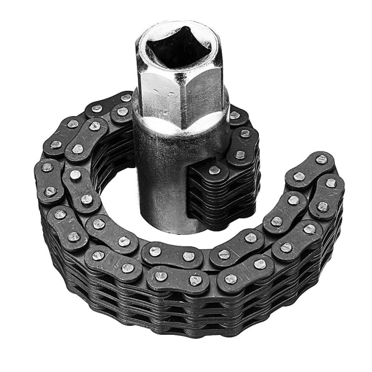 Llave para filtro de aceite - Herramienta de llave de cadena ajustable para reparación de automóviles de 52 secciones