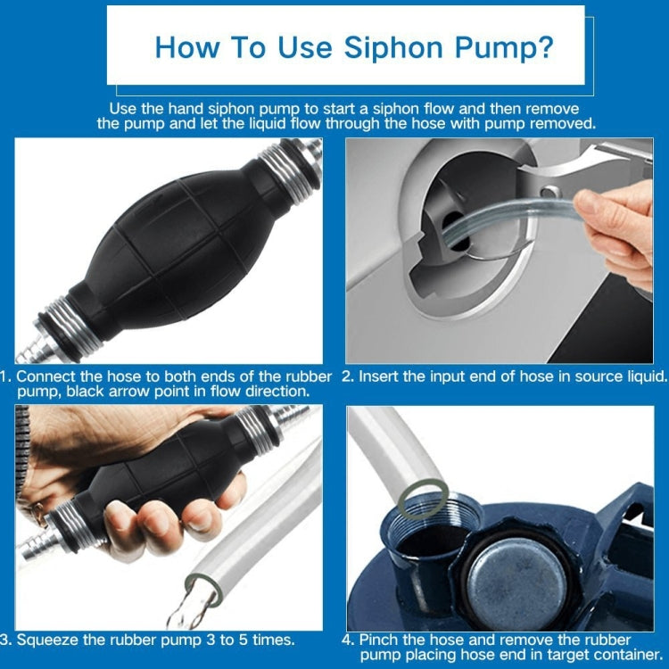 Manual One-Way Valve Oil Pump Fuel Hand Oil Pump Car Fuel Pipe Oil Pump, 3m Oil Pump