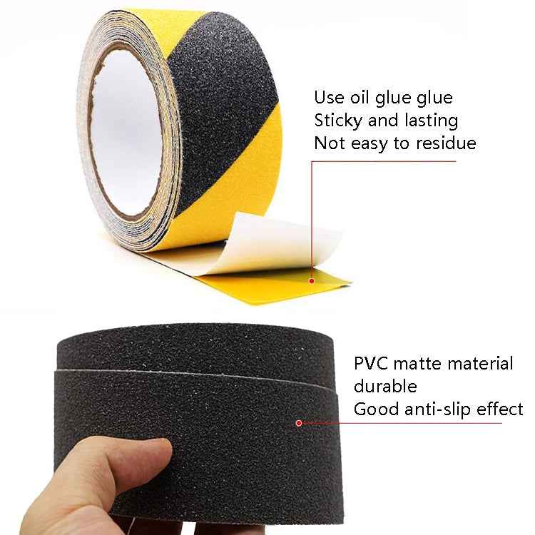 Sands Anti-Slip Tape Ground Sticking Line Wear-Resistant Stair Step Warning Tape, Black 2.5cm x 5m, Black Yellow 2.5cm x 5m, Black 5cm x 5m, Black Yellow 5cm x 5m